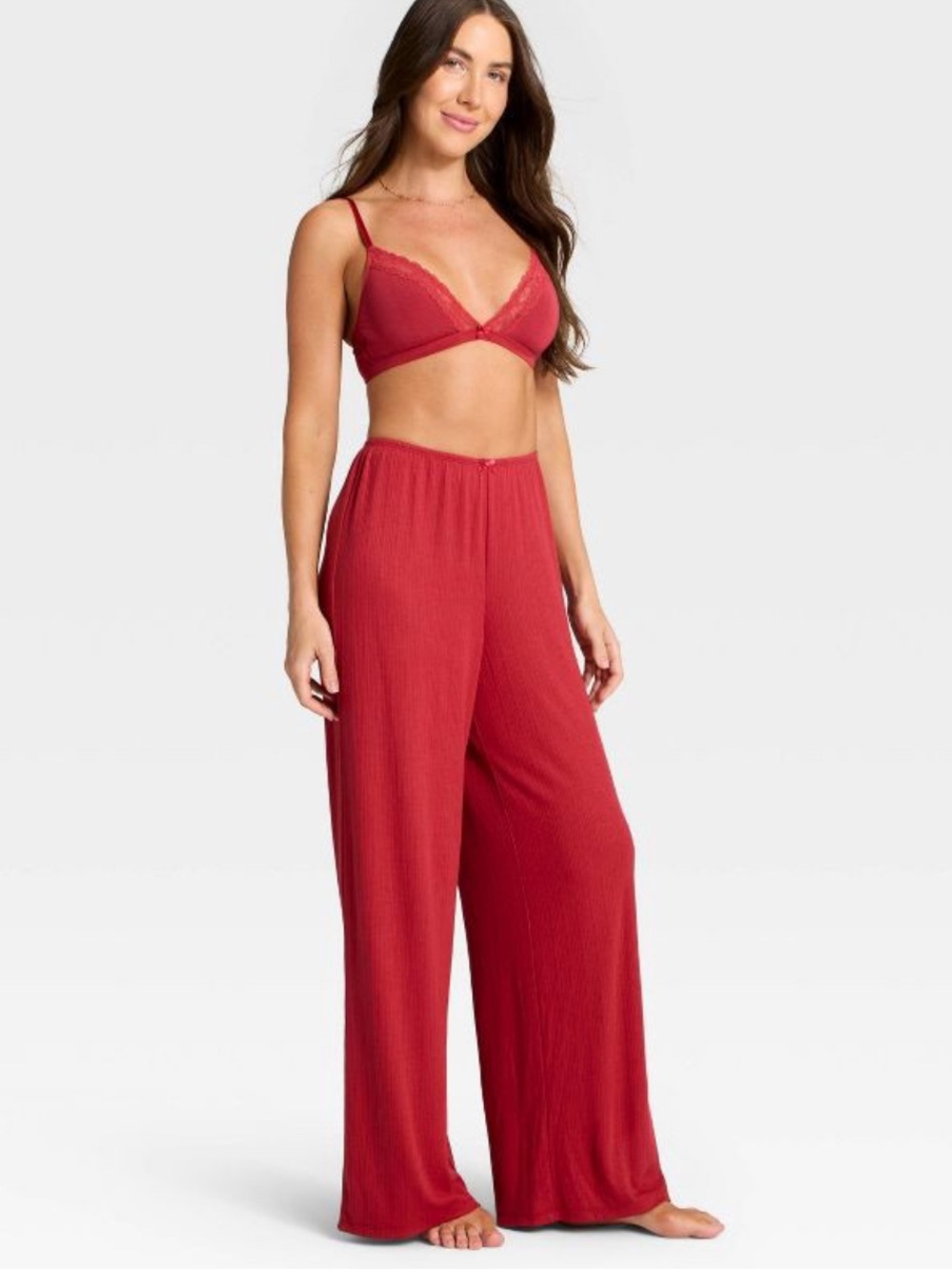 Auden red wide leg pants